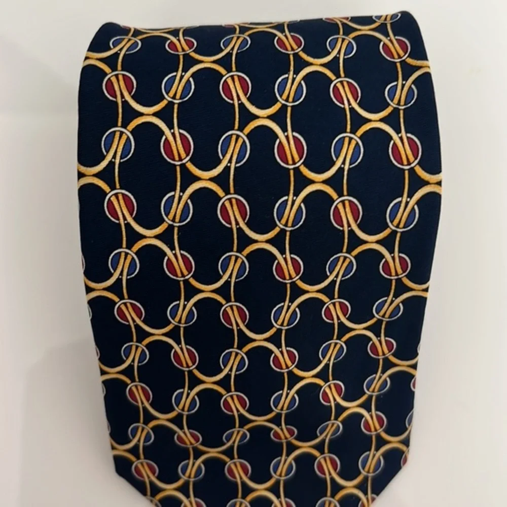 Brooks Brothers Tie Blue with Yellow and Red Design